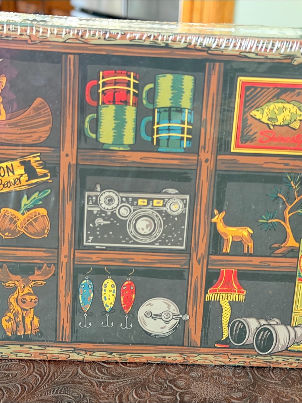Rustic Shelf Illustration Wall Art - Multicolor Puzzle
